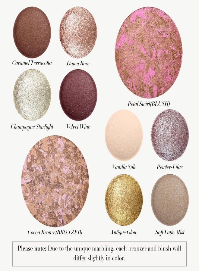 يوكانبي مجموعة مكياج يوكانبي المتكاملة - ظلال عيون، أحمر خدود، وبرونزر، ألوان محايدة، حجم مناسب للسفر، مجموعة هدايا مكياج كاملة للوجه للنساء - Image 3